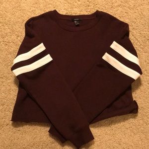 Cropped Maroon Forever 21 Sweater
